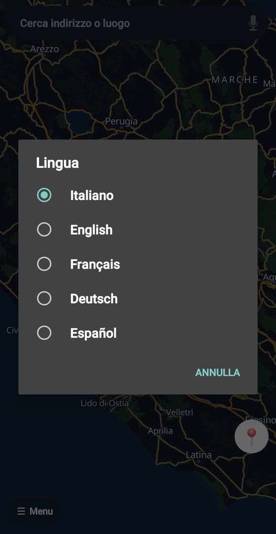 IDQ Navigator - selezione lingua